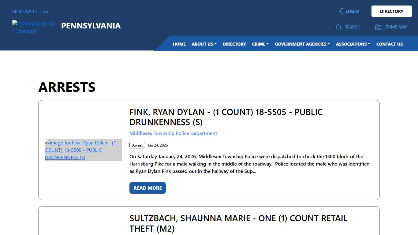 Pennsylvania Arrests CRIMEWATCH